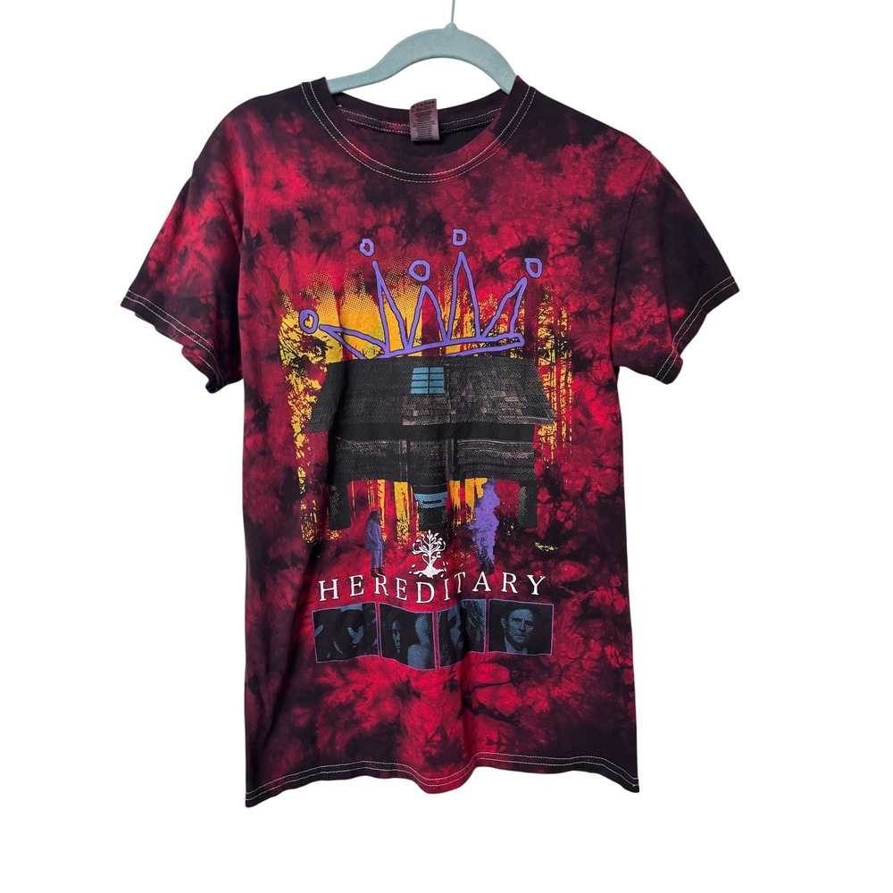 Graveyard Goods Hereditary Horror Movie Tie Dye Graphic T-Shirt Red Black Small
